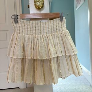Much Muchette gold striped mini skirt